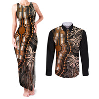 Polynesia Dashiki Couples Matching Tank Maxi Dress and Long Sleeve Button Shirts Polynesia and Africa Traditional Special Together Gold LT9 - Wonder Print Shop