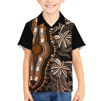 Polynesia Dashiki Family Matching Long Sleeve Bodycon Dress and Hawaiian Shirt Polynesia and Africa Traditional Special Together Gold LT9 - Wonder Print Shop