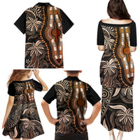 Polynesia Dashiki Family Matching Puletasi Dress and Hawaiian Shirt Polynesia and Africa Traditional Special Together Gold - Wonder Print Shop
