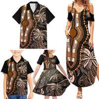 Polynesia Dashiki Family Matching Summer Maxi Dress and Hawaiian Shirt Polynesia and Africa Traditional Special Together Gold - Wonder Print Shop