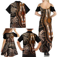 Polynesia Dashiki Family Matching Summer Maxi Dress and Hawaiian Shirt Polynesia and Africa Traditional Special Together Gold - Wonder Print Shop