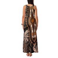 Polynesia Dashiki Family Matching Tank Maxi Dress and Hawaiian Shirt Polynesia and Africa Traditional Special Together Gold - Wonder Print Shop