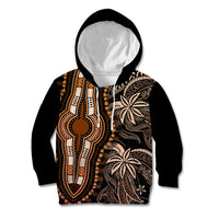 Polynesia Dashiki Kid Hoodie Polynesia and Africa Traditional Special Together Gold - Wonder Print Shop