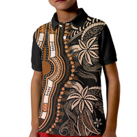 Polynesia Dashiki Kid Polo Shirt Polynesia and Africa Traditional Special Together Gold - Wonder Print Shop