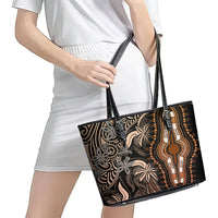 Polynesia Dashiki Leather Tote Bag Polynesia and Africa Traditional Special Together Gold - Wonder Print Shop