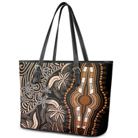 Polynesia Dashiki Leather Tote Bag Polynesia and Africa Traditional Special Together Gold - Wonder Print Shop