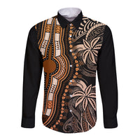 Polynesia Dashiki Long Sleeve Button Shirt Polynesia and Africa Traditional Special Together Gold - Wonder Print Shop