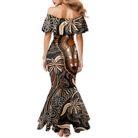 Polynesia Dashiki Mermaid Dress Polynesia and Africa Traditional Special Together Gold - Wonder Print Shop