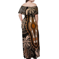 Polynesia Dashiki Off Shoulder Maxi Dress Polynesia and Africa Traditional Special Together Gold - Wonder Print Shop