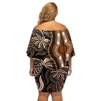 Polynesia Dashiki Off Shoulder Short Dress Polynesia and Africa Traditional Special Together Gold - Wonder Print Shop