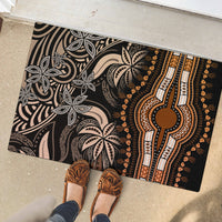 Polynesia Dashiki Rubber Doormat Polynesia and Africa Traditional Special Together Gold - Wonder Print Shop