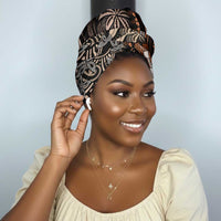 Polynesia Mixed African Dashiki Simple Headwrap Afro-pacific Culture - Gold
