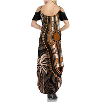 Polynesia Dashiki Summer Maxi Dress Polynesia and Africa Traditional Special Together Gold - Wonder Print Shop