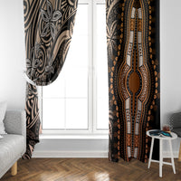 Polynesia Dashiki Window Curtain Polynesia and Africa Traditional Special Together Gold - Wonder Print Shop