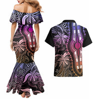 Polynesia Dashiki Couples Matching Mermaid Dress and Hawaiian Shirt Polynesia and Africa Traditional Special Together Pastel LT9 - Wonder Print Shop