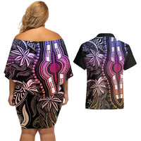 Polynesia Dashiki Couples Matching Off Shoulder Short Dress and Hawaiian Shirt Polynesia and Africa Traditional Special Together Pastel LT9 - Wonder Print Shop
