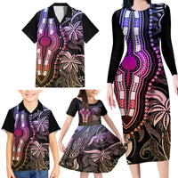 Polynesia Dashiki Family Matching Long Sleeve Bodycon Dress and Hawaiian Shirt Polynesia and Africa Traditional Special Together Pastel LT9 - Wonder Print Shop
