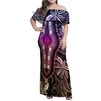 Polynesia Dashiki Family Matching Off Shoulder Maxi Dress and Hawaiian Shirt Polynesia and Africa Traditional Special Together Pastel LT9 - Wonder Print Shop