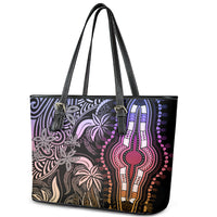 Polynesia Dashiki Leather Tote Bag Polynesia and Africa Traditional Special Together Pastel - Wonder Print Shop