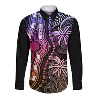 Polynesia Dashiki Long Sleeve Button Shirt Polynesia and Africa Traditional Special Together Pastel - Wonder Print Shop