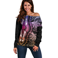 Polynesia Dashiki Off Shoulder Sweater Polynesia and Africa Traditional Special Together Pastel - Wonder Print Shop