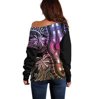 Polynesia Dashiki Off Shoulder Sweater Polynesia and Africa Traditional Special Together Pastel - Wonder Print Shop