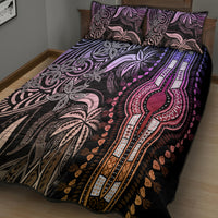 Polynesia Dashiki Quilt Bed Set Polynesia and Africa Traditional Special Together Pastel - Wonder Print Shop