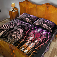Polynesia Dashiki Quilt Bed Set Polynesia and Africa Traditional Special Together Pastel - Wonder Print Shop
