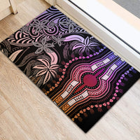 Polynesia Dashiki Rubber Doormat Polynesia and Africa Traditional Special Together Pastel - Wonder Print Shop