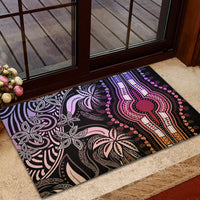 Polynesia Dashiki Rubber Doormat Polynesia and Africa Traditional Special Together Pastel - Wonder Print Shop