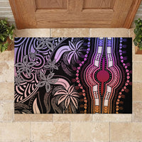 Polynesia Dashiki Rubber Doormat Polynesia and Africa Traditional Special Together Pastel - Wonder Print Shop