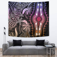 Polynesia Dashiki Tapestry Polynesia and Africa Traditional Special Together Pastel - Wonder Print Shop