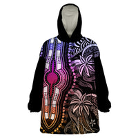 Polynesia Dashiki Wearable Blanket Hoodie Polynesia and Africa Traditional Special Together Pastel - Wonder Print Shop