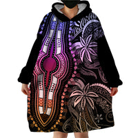 Polynesia Dashiki Wearable Blanket Hoodie Polynesia and Africa Traditional Special Together Pastel - Wonder Print Shop