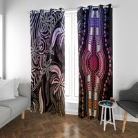 Polynesia Dashiki Window Curtain Polynesia and Africa Traditional Special Together Pastel - Wonder Print Shop