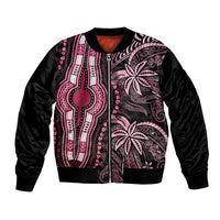 Polynesia Dashiki Bomber Jacket Polynesia and Africa Traditional Special Together Pink LT9 - Wonder Print Shop
