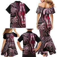Polynesia Dashiki Family Matching Mermaid Dress and Hawaiian Shirt Polynesia and Africa Traditional Special Together Pink LT9 - Wonder Print Shop