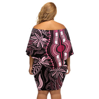Polynesia Dashiki Family Matching Off Shoulder Short Dress and Hawaiian Shirt Polynesia and Africa Traditional Special Together Pink LT9 - Wonder Print Shop