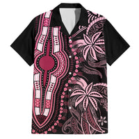 Polynesia Dashiki Family Matching Short Sleeve Bodycon Dress and Hawaiian Shirt Polynesia and Africa Traditional Special Together Pink - Wonder Print Shop