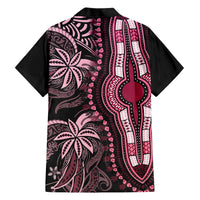 Polynesia Dashiki Family Matching Short Sleeve Bodycon Dress and Hawaiian Shirt Polynesia and Africa Traditional Special Together Pink - Wonder Print Shop