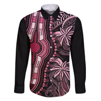 Polynesia Dashiki Family Matching Short Sleeve Bodycon Dress and Hawaiian Shirt Polynesia and Africa Traditional Special Together Pink - Wonder Print Shop