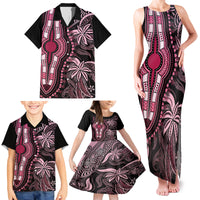 Polynesia Dashiki Family Matching Tank Maxi Dress and Hawaiian Shirt Polynesia and Africa Traditional Special Together Pink - Wonder Print Shop