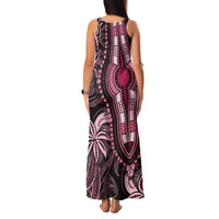 Polynesia Dashiki Family Matching Tank Maxi Dress and Hawaiian Shirt Polynesia and Africa Traditional Special Together Pink - Wonder Print Shop