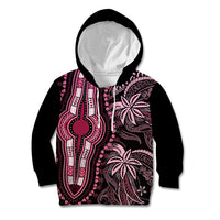 Polynesia Dashiki Kid Hoodie Polynesia and Africa Traditional Special Together Pink - Wonder Print Shop