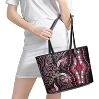 Polynesia Dashiki Leather Tote Bag Polynesia and Africa Traditional Special Together Pink - Wonder Print Shop