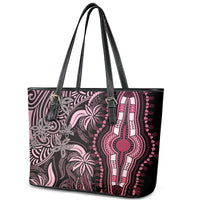 Polynesia Dashiki Leather Tote Bag Polynesia and Africa Traditional Special Together Pink - Wonder Print Shop