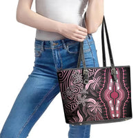 Polynesia Dashiki Leather Tote Bag Polynesia and Africa Traditional Special Together Pink - Wonder Print Shop