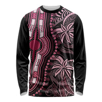 Polynesia Dashiki Long Sleeve Shirt Polynesia and Africa Traditional Special Together Pink - Wonder Print Shop