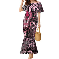 Polynesia Dashiki Mermaid Dress Polynesia and Africa Traditional Special Together Pink - Wonder Print Shop