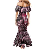 Polynesia Dashiki Mermaid Dress Polynesia and Africa Traditional Special Together Pink - Wonder Print Shop